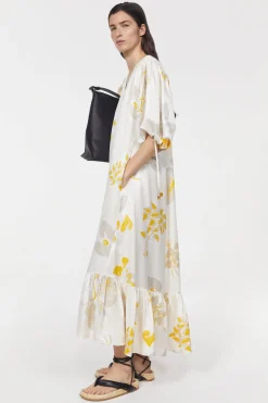 Dakota Leaf Hammered Dress Rodebjer