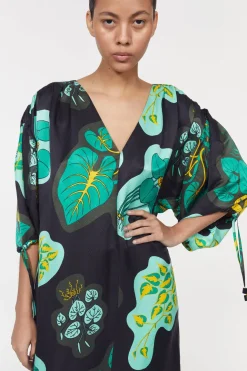 Dakota Leaf Hammered Dress Rodebjer