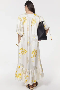 Dakota Leaf Hammered Dress Rodebjer